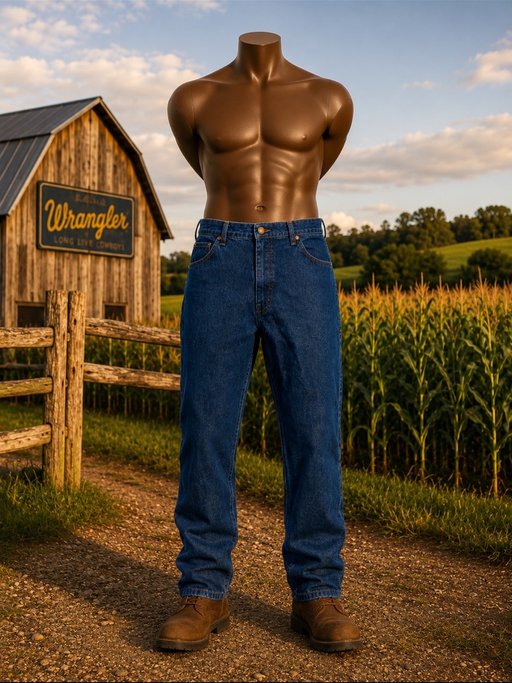Wrangler Relaxed Fit Straight Leg Heavy Duty Hi Rise Jeans Waist 40”